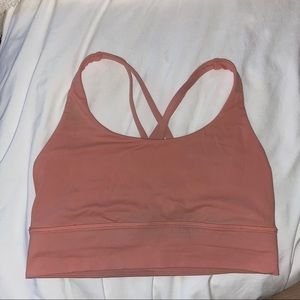 Lululemon Energy Longline Bra (Size 8, Salmon Pink)